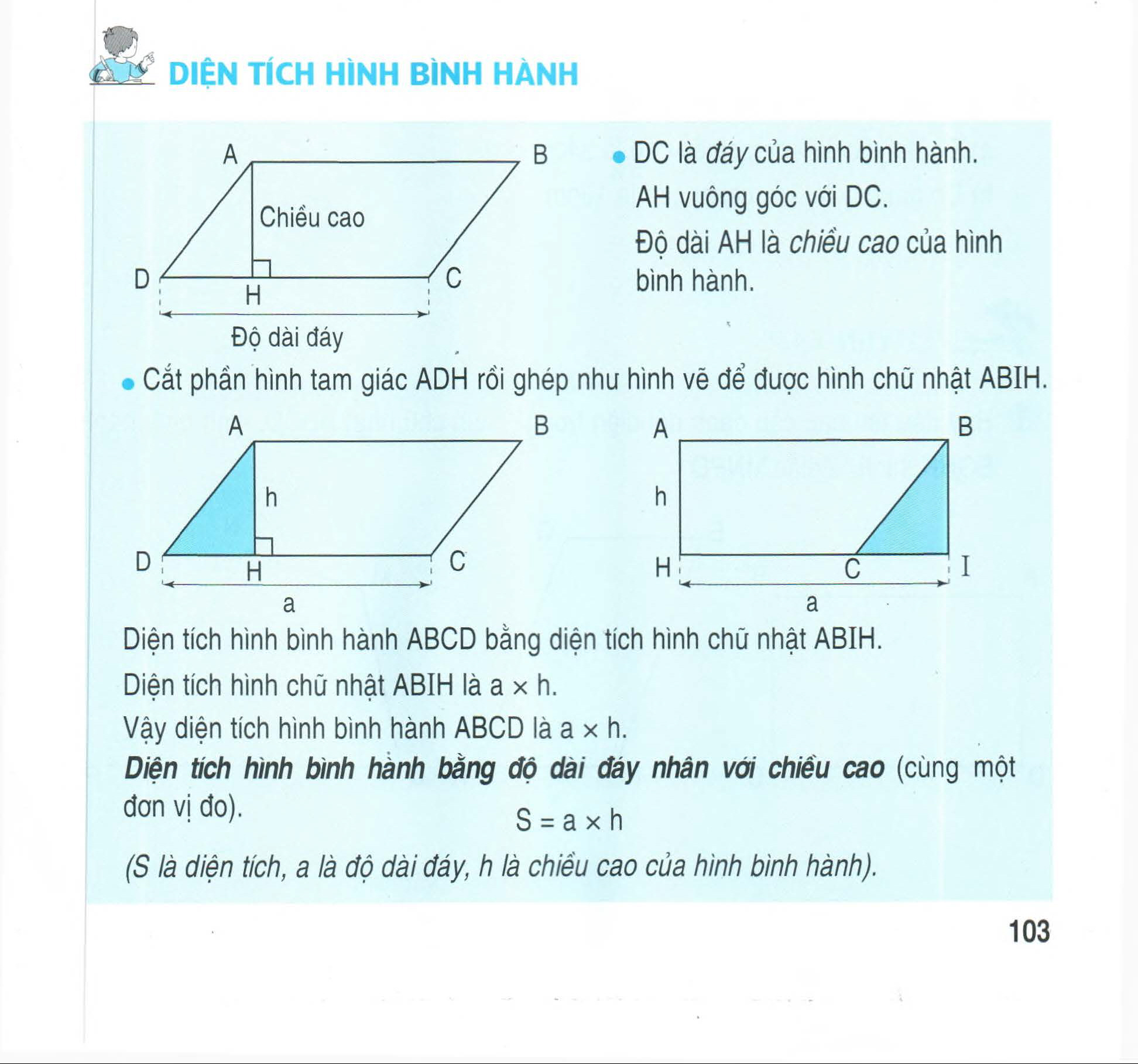 Các trường hợp đặc biệt khi tính diện tích hình bình hành