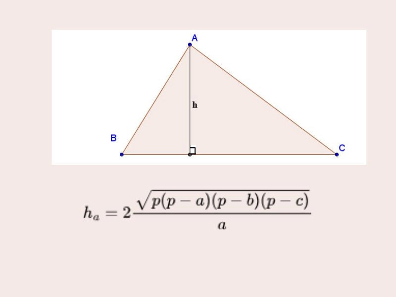 Cách tính chiều cao tam giác thường khi biết 3 cạnh