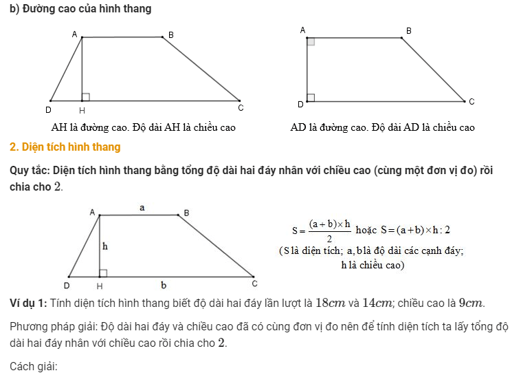 Chiều cao hình thang là gì và vai trò của nó trong hình học?