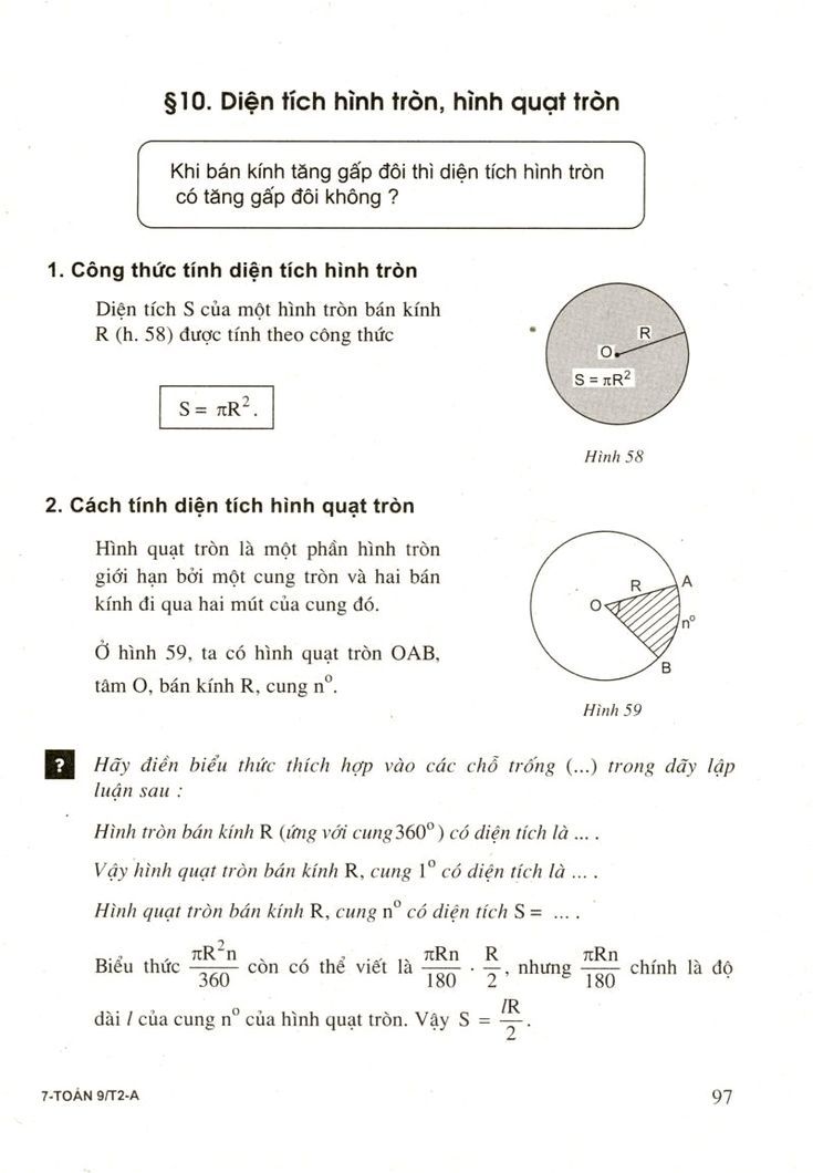 Công thức tính diện tích hình quạt tròn và các thành phần cơ bản