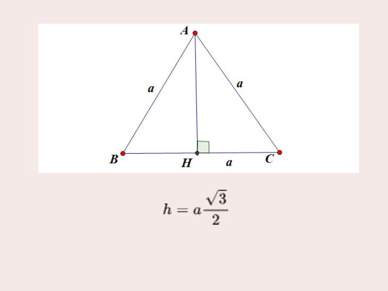 Công thức tính đường cao tam giác đều theo độ dài cạnh