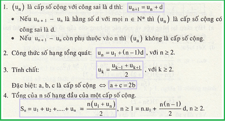 Công thức tính số số hạng trong cấp số cộng