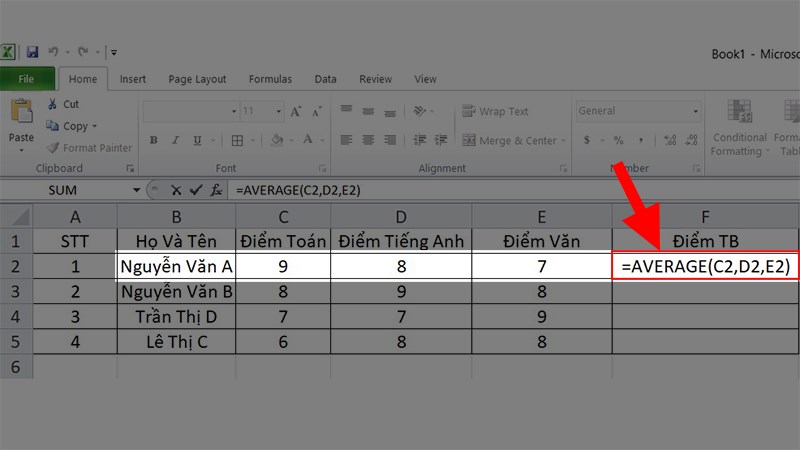 Hướng dẫn tính trung bình cộng trên Excel và máy tính