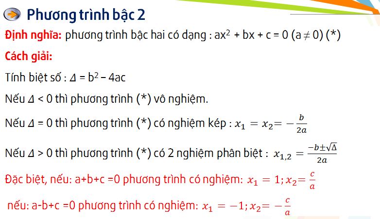 Phương trình bậc 2 là gì và dạng tổng quát của nó?