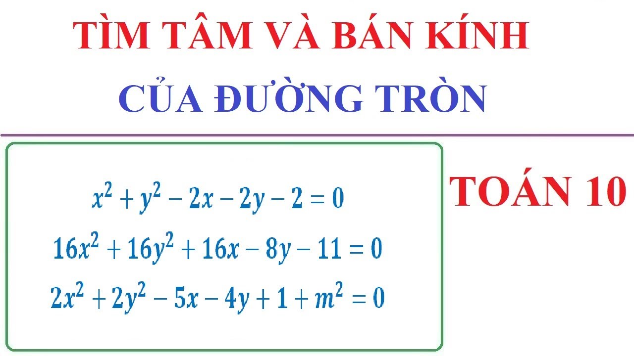 Phương trình đường tròn dạng chuẩn tắc và cách xác định tâm, bán kính