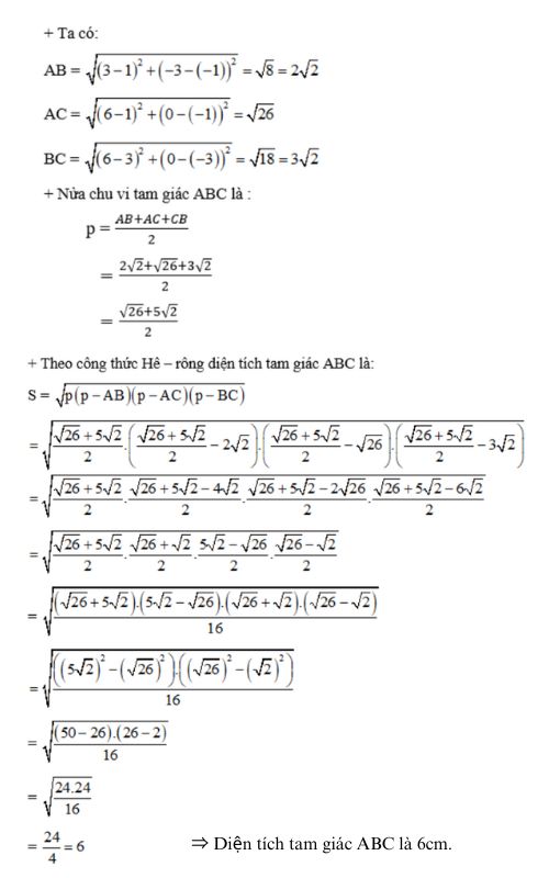 bài tập toán công thức heron