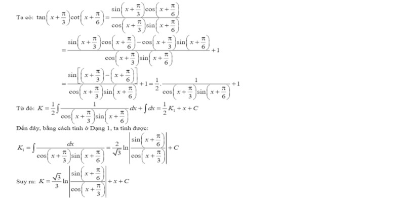 cách giải nguyên hàm lượng giác 2