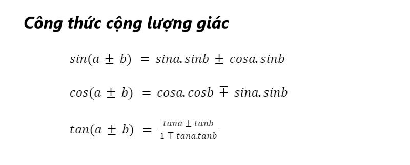 Bảng tổng hợp công thức lượng giác (đầy đủ)