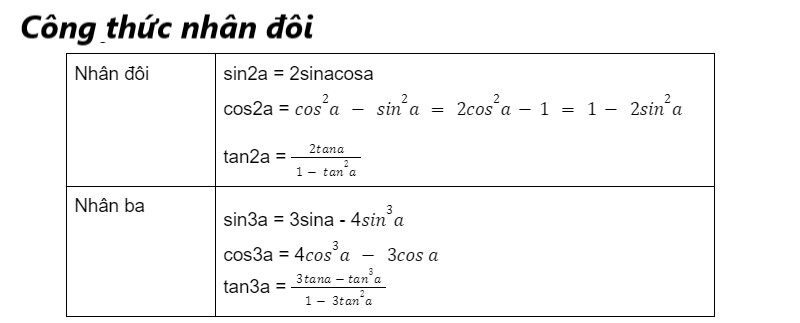 công thức nhân đôi