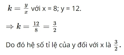 công thức tỉ lệ thuận toán