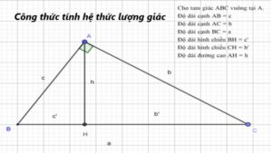 Công thức hệ thức lượng Thức Hệ Thức Lượng Tam Giác Lượng