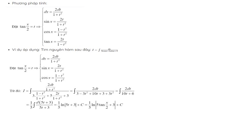 giải nguyên hàm lượng giác 4
