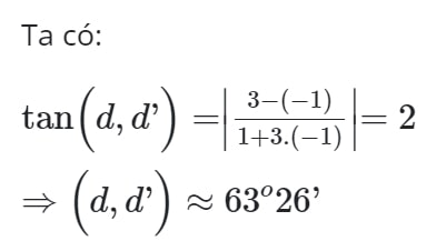 góc giữa hai đường thẳng công thức