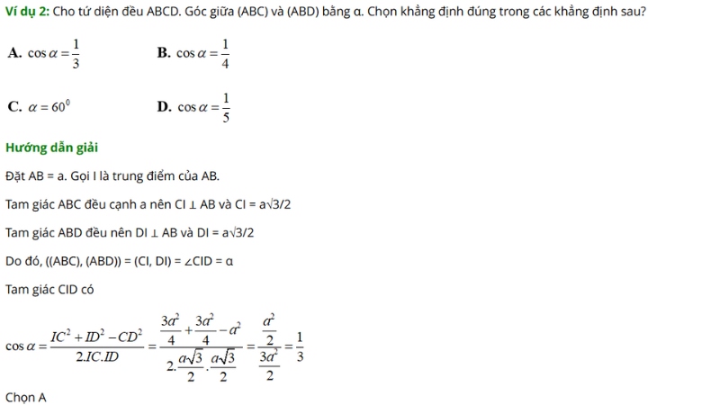 góc giữa hai mặt phẳng