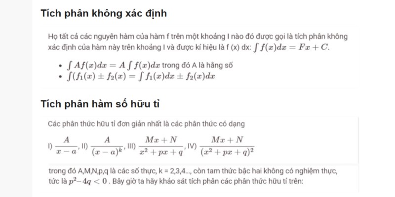 tính tích phân hữu tỉ