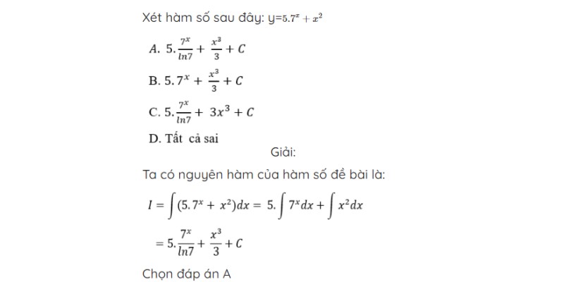 ví dụ nguyên hàm lượng giác cách 4