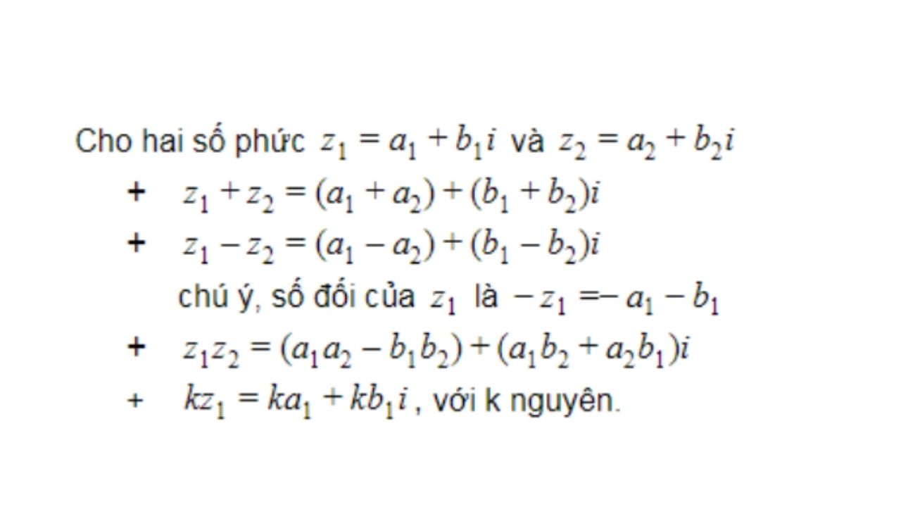 Các phép toán cơ bản với số phức và công thức tính