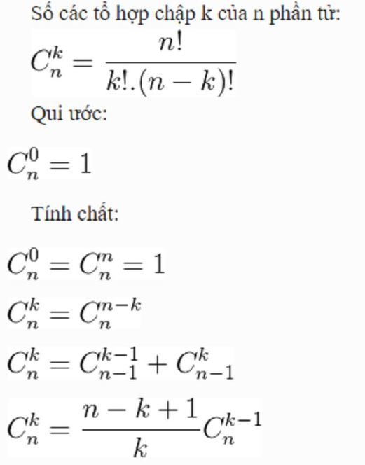 cách tính tổ hợp trong các dạng bài tập