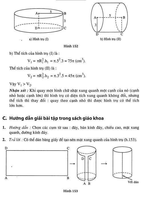 công thức thể tích khối trụ