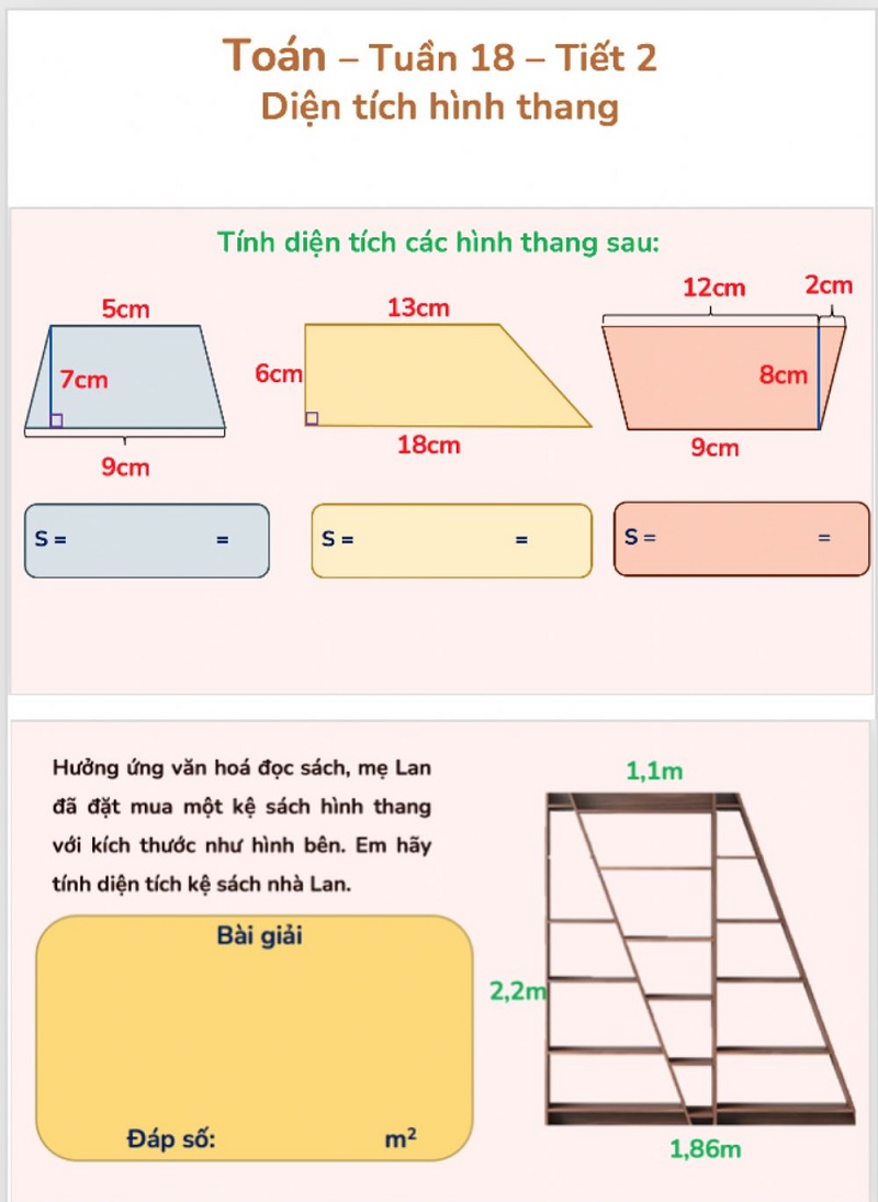 công thức tính diện tích hình thang là gì