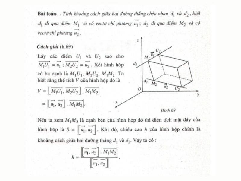 công thức tính khoảng cách giữa hai đường thẳng là gì