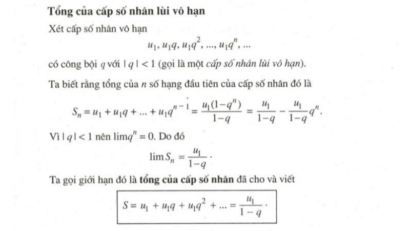 công thức tính tổng dãy số