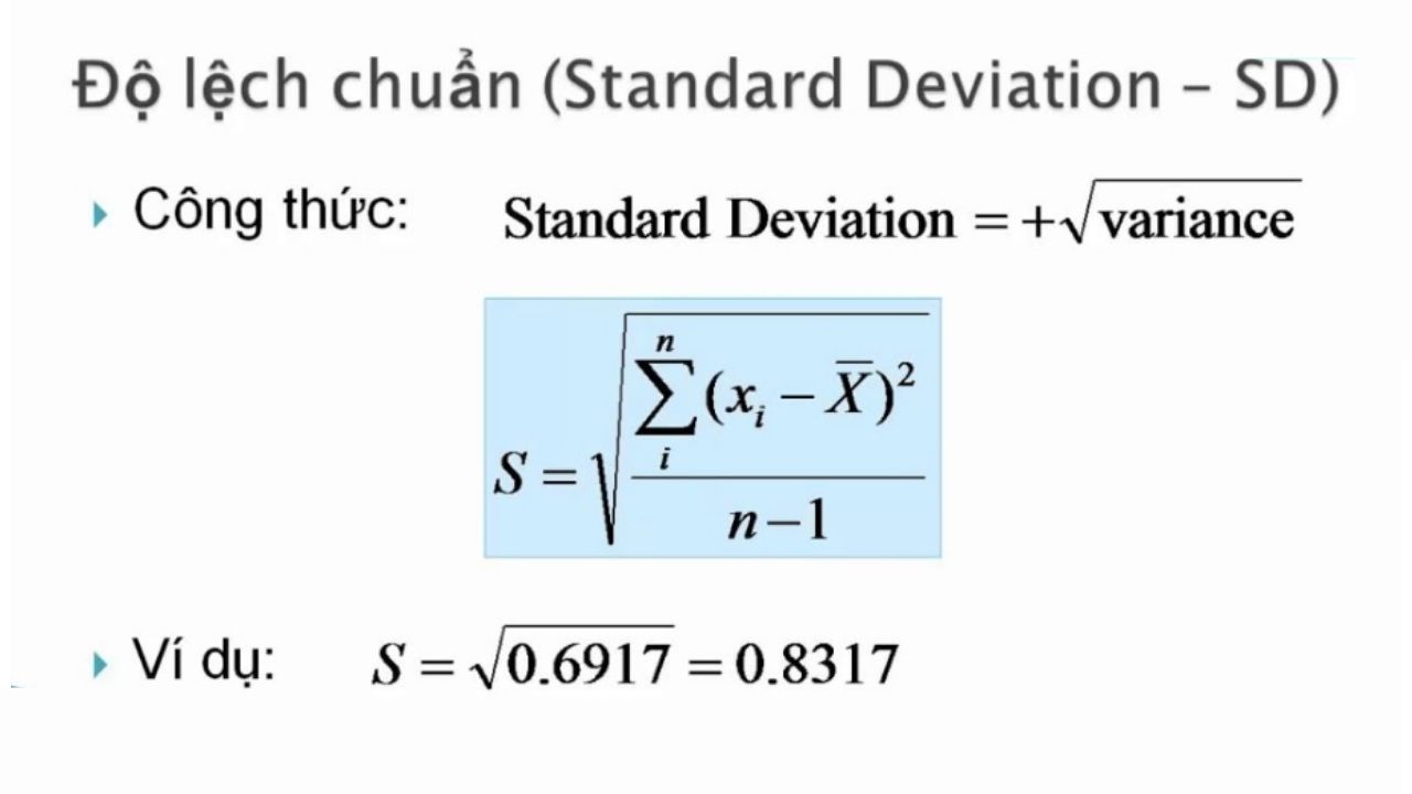 hướng dẫn chi tiết cách tính độ lệch chuẩn từ phương sai