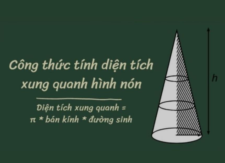 tổng quan công thức tính diện tích xung quanh hình nón